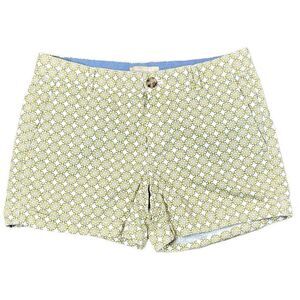 Banana Republic Geometric Chino White Yellow Shorts 6